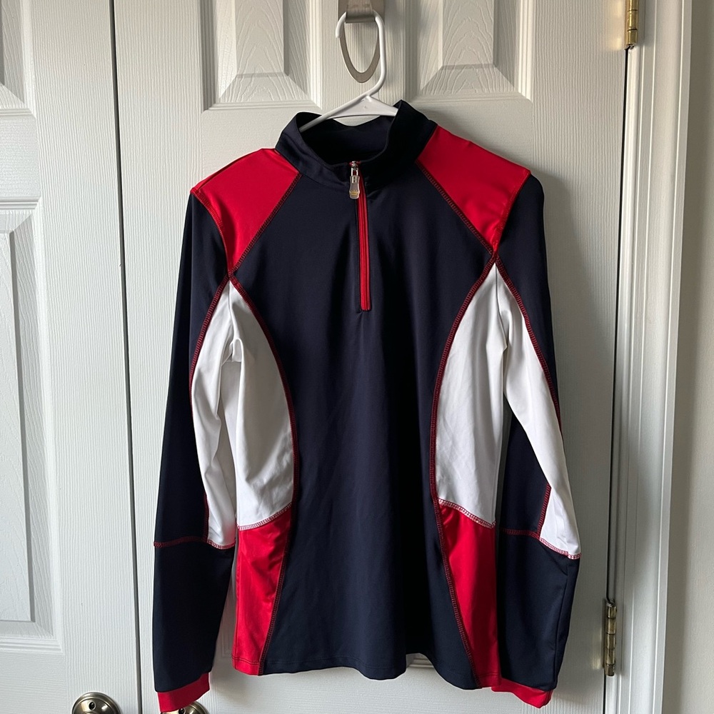 Kastel Red and Blue Quarter-Zip Pullover - Picture 2 of 5